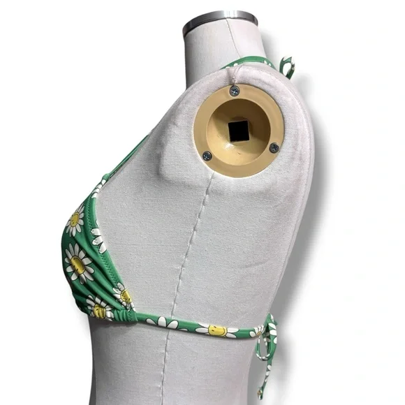 AERIE Smiley String Triangle Bikini Top Celebrity Green Size Small - Picture 4 of 9